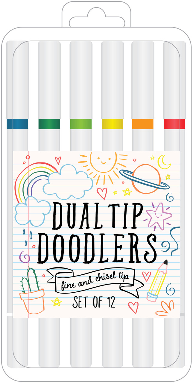 American Crafts Detail Doodlers Fine Felt Tip 12/pkg Brights