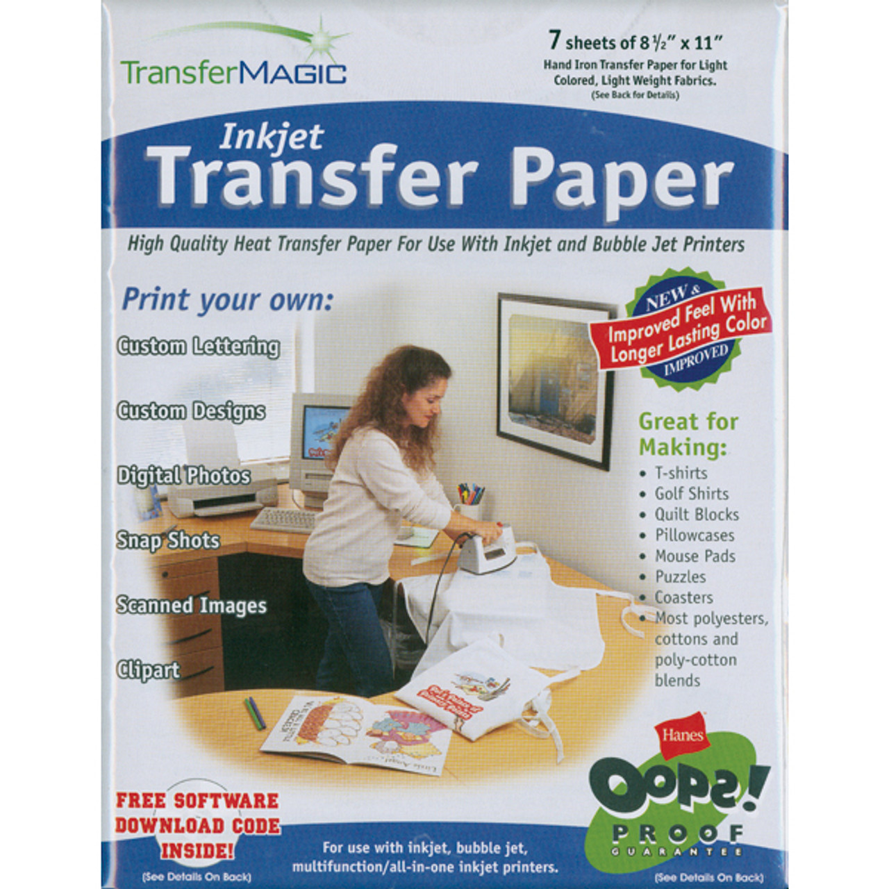 Jacquard Iron-On Ink Jet Transfer Paper 8.5X11 3/Pkg-For Dark Fabrics  JAC9721 - GettyCrafts