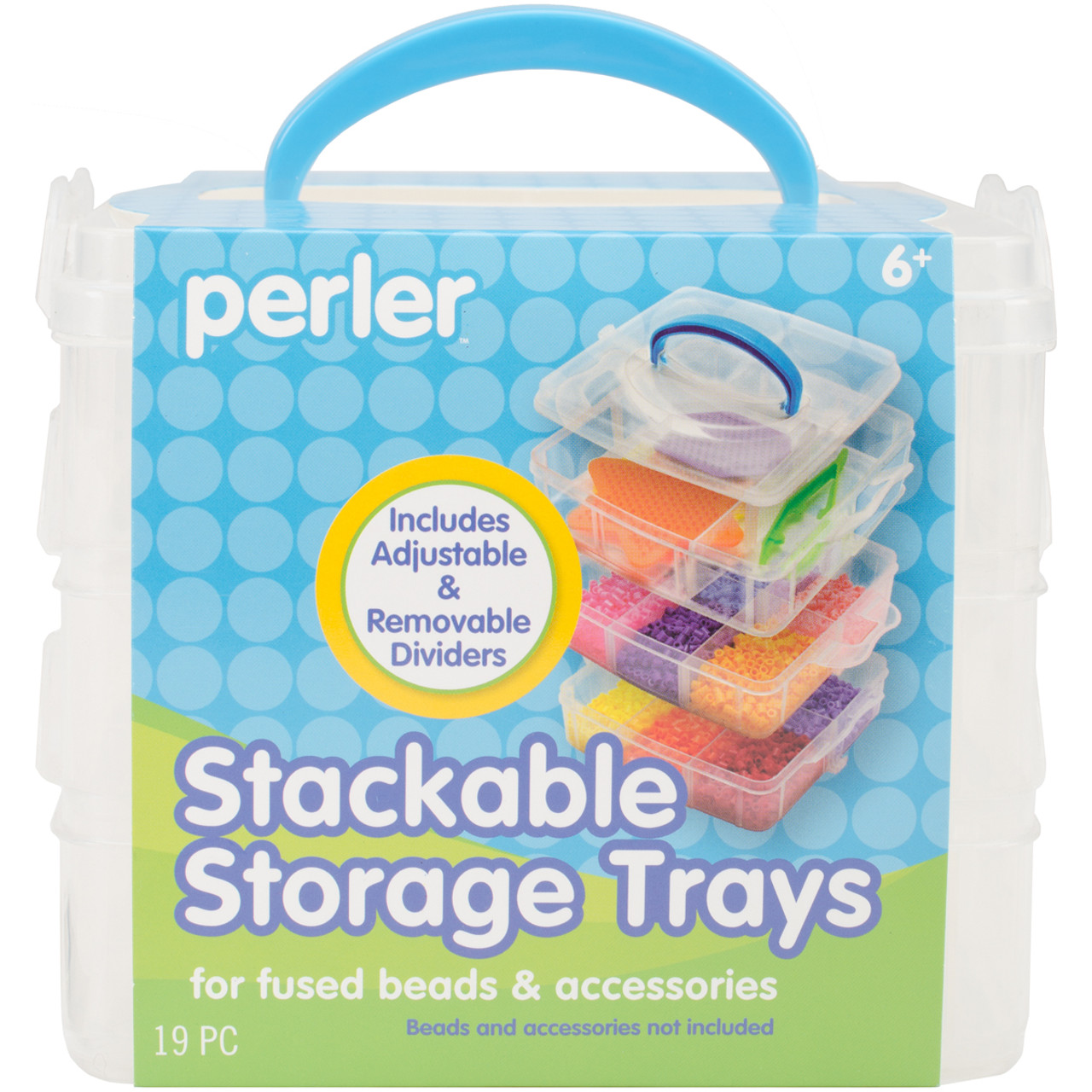 Perler Bead Storage Stackable Trays Square, Includes 3 Trays