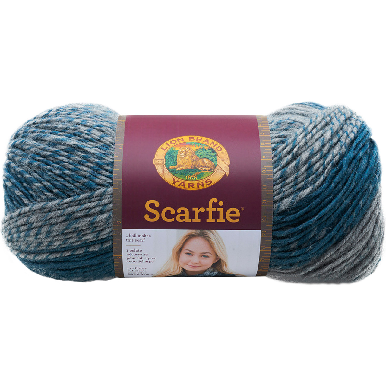 3 Pack Lion Brand Scarfie Yarn-Teal & Silver 826-218 - GettyCrafts