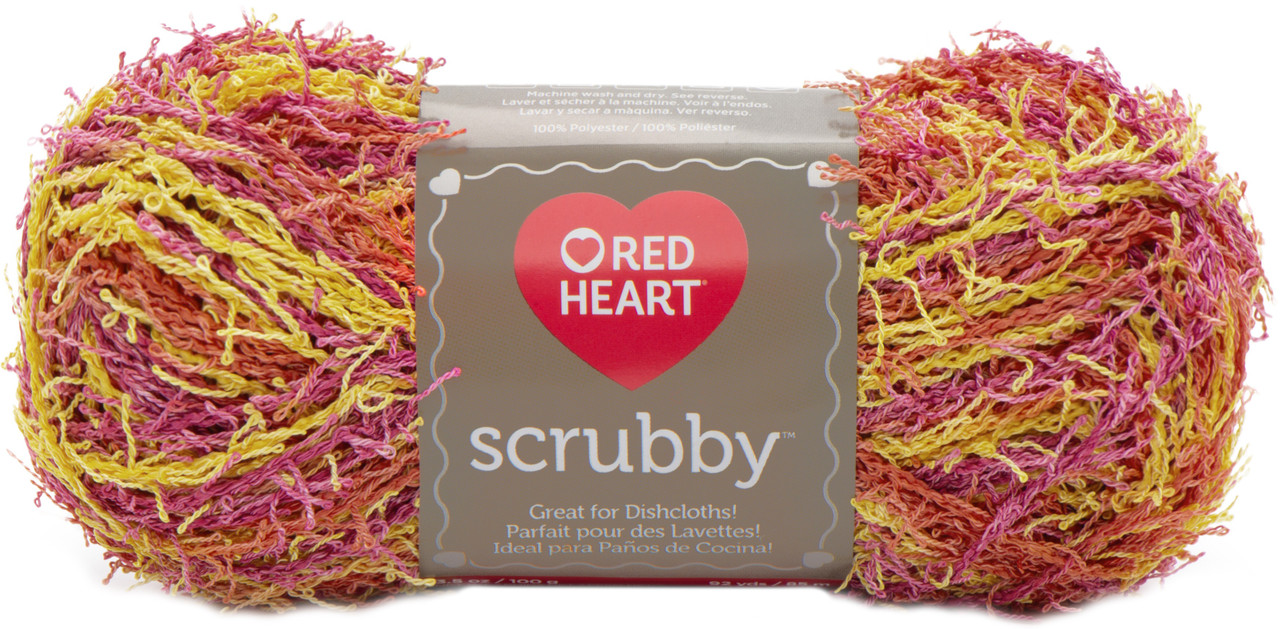 3 Pack Red Heart Scrubby Yarn-Zesty E833-982 - GettyCrafts