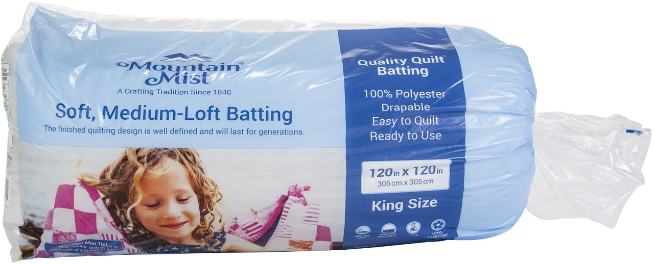 6 Pack Mountain Mist Polyester Quilt Batting-King Size 120X120