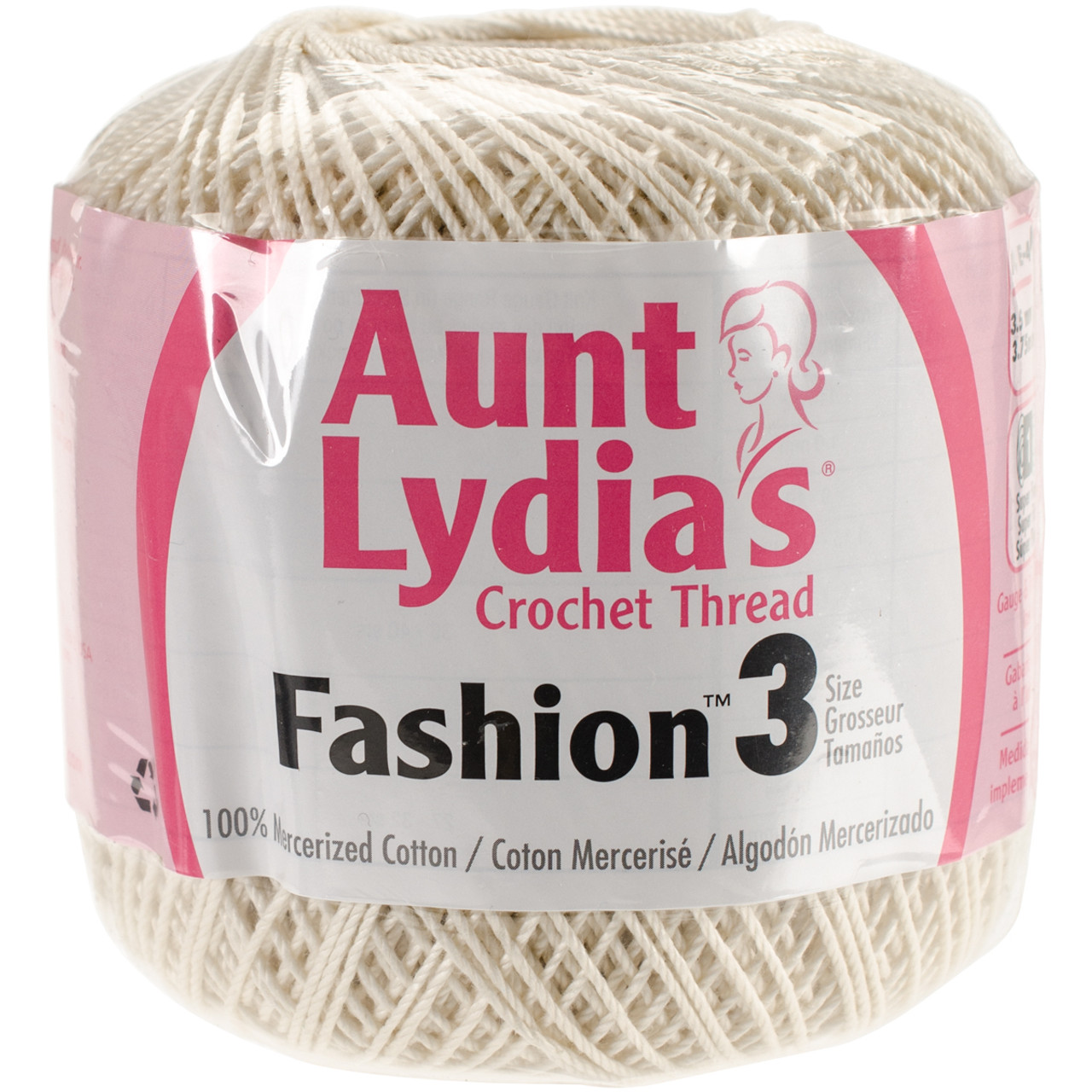 Aunt Lydia's Fashion Crochet Thread Size 3 Bridal White