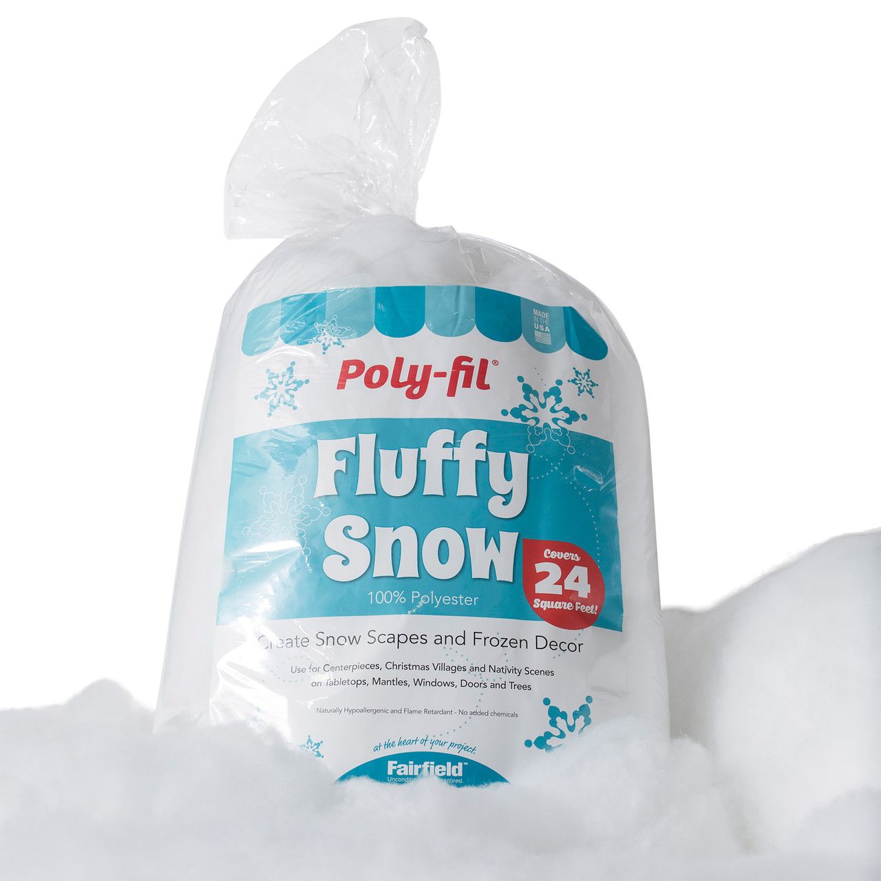 10 Pack Fairfield Poly-Fil Polyester Fluffy Snow 24ozPFS24 - GettyCrafts