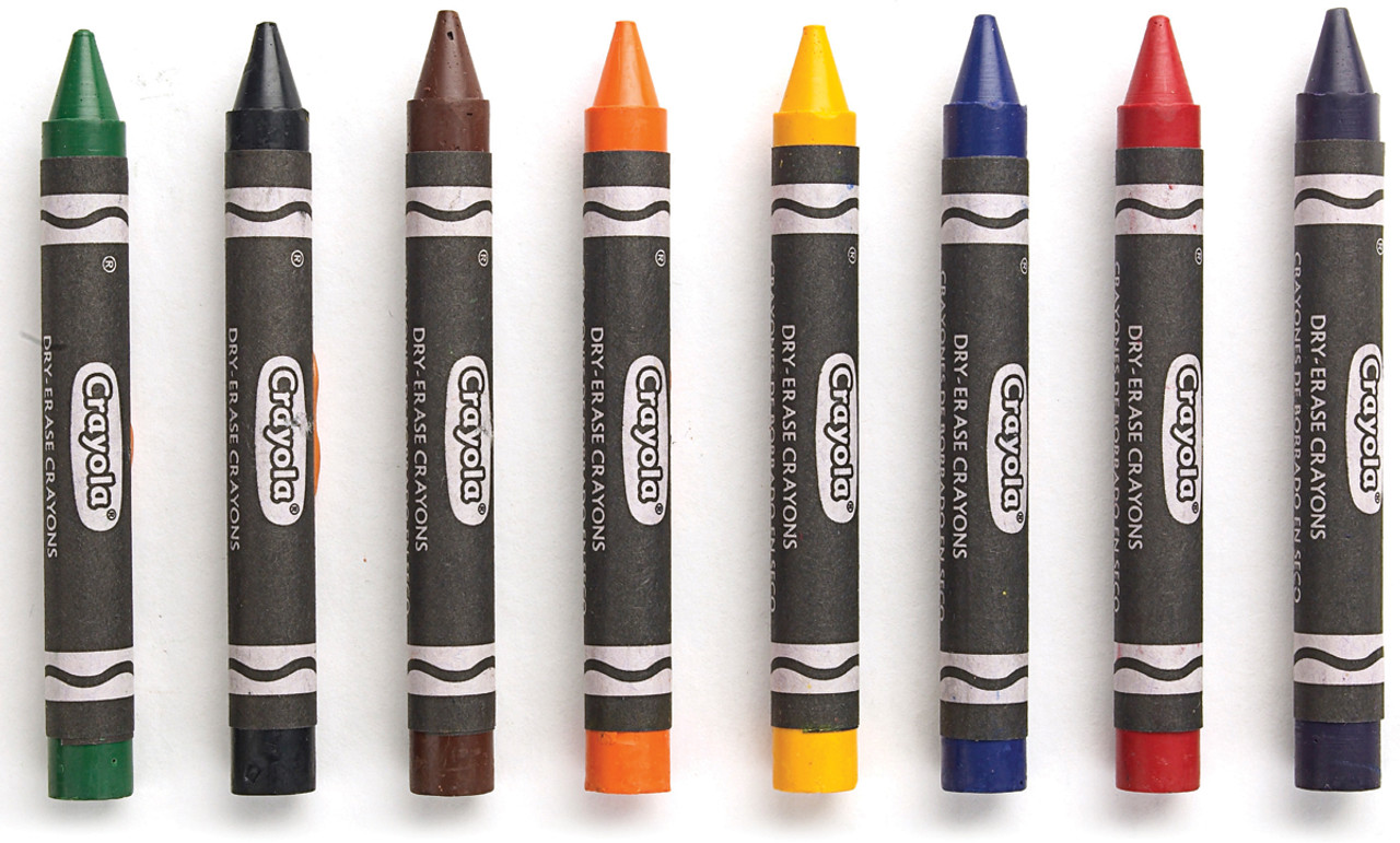3 Pack Crayola Washable Dry-Erase Crayons-Classic 8/Pkg 98-5200
