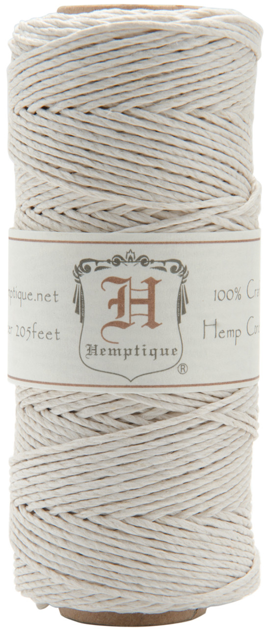 Hemptique Hemp Cord Spool 20lb 205' Gray