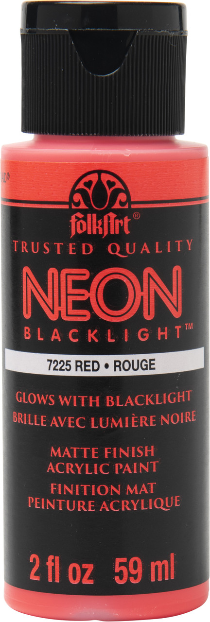 FolkArt Neon Acrylic Paint 2oz-Red FANEON-7225 - GettyCrafts