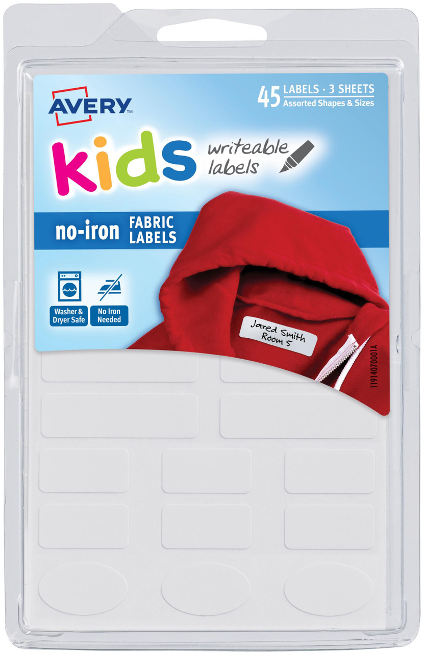 45-Pack No-Iron Clothing Labels