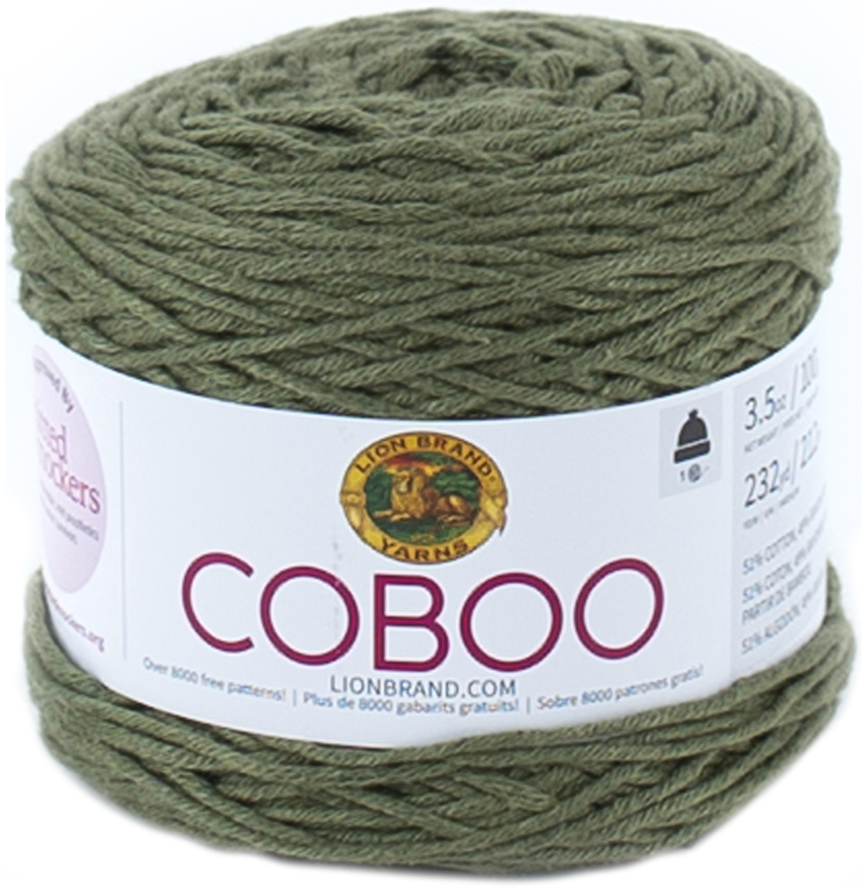 Lion Brand Coboo Yarn-Olive 835-132 - GettyCrafts