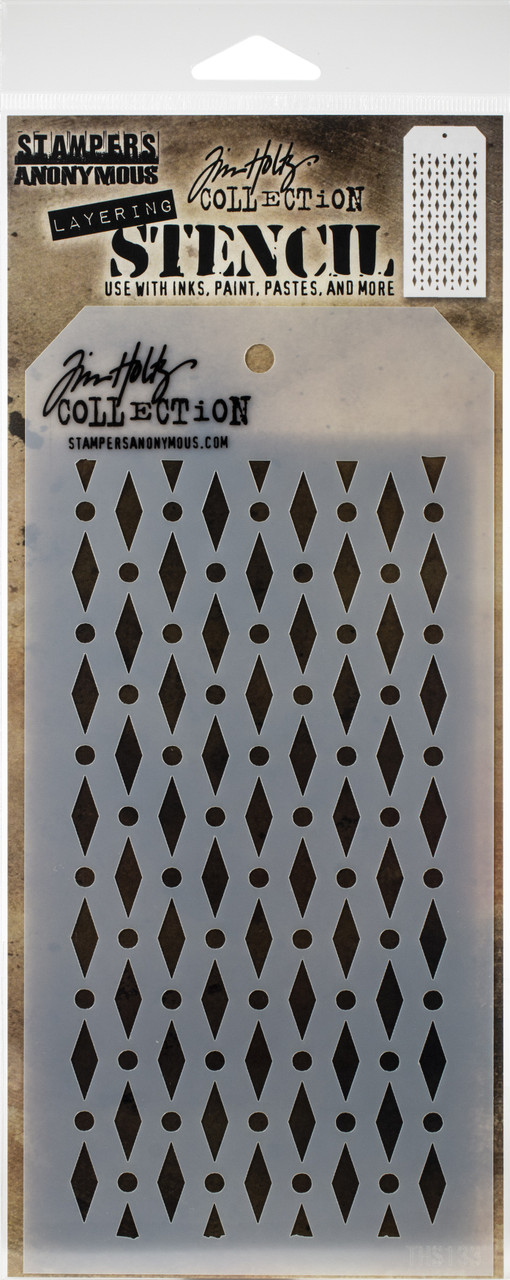 Stampers Anonymous THS083 Tim Holtz Layered Stencil 4.125X8.5-Grid Dot 
