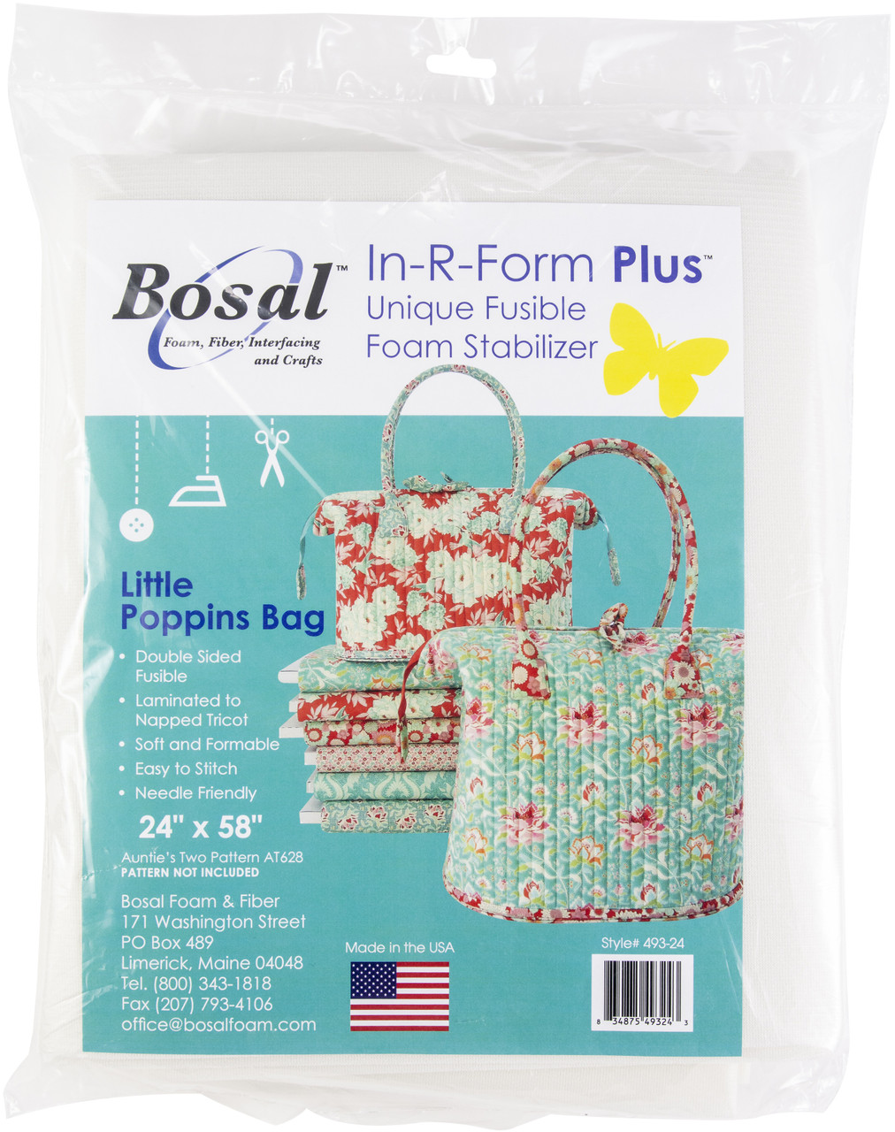 Bosal In-R-Form Plus Unique Uptown Bag Fusible Foam Stabilizer, 54 x 58