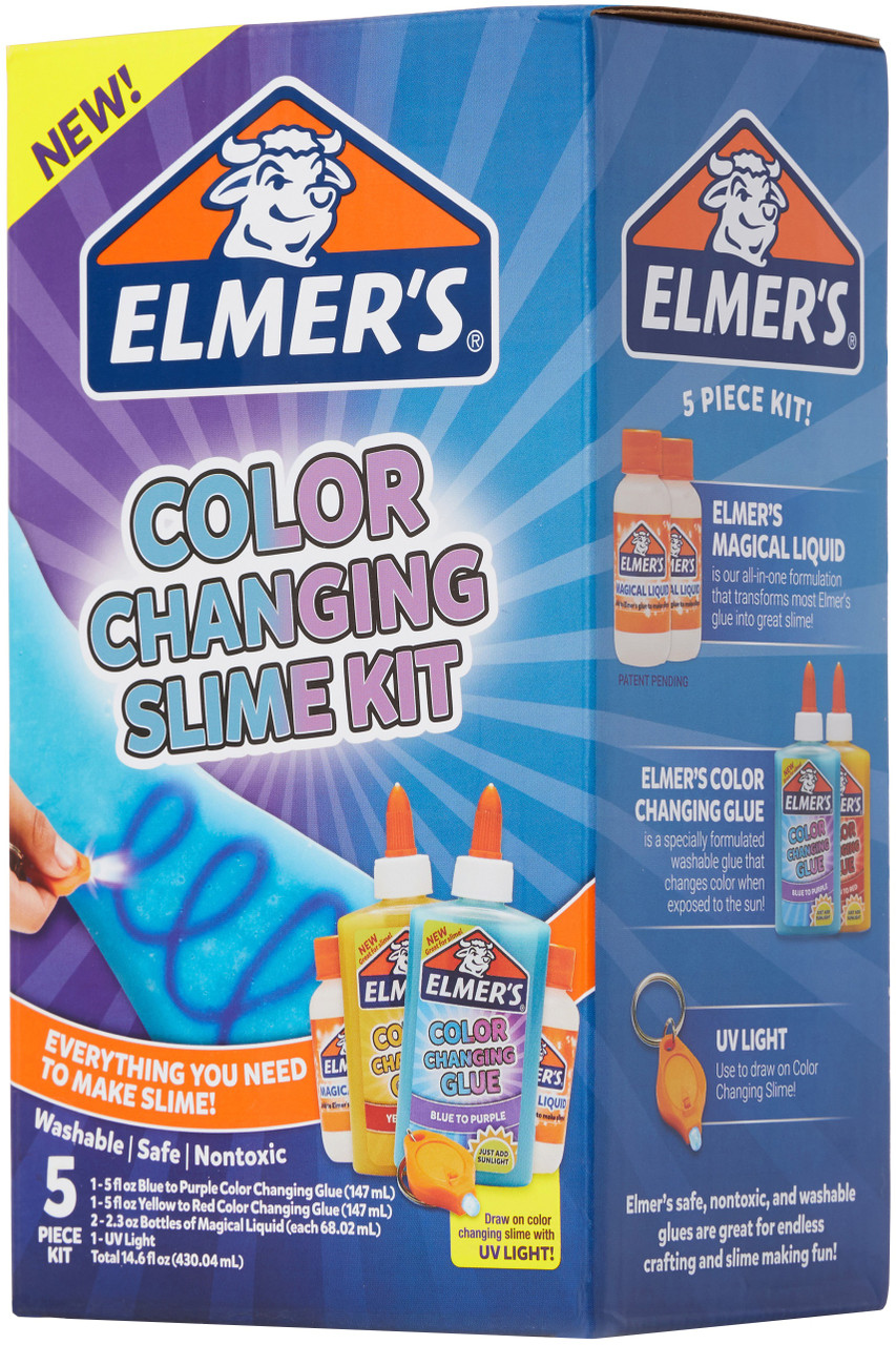Elmer's Color Changing Liquid Glue | Makes Slime That Changes Color As You  Play, Pink to Purple, 5 oz.