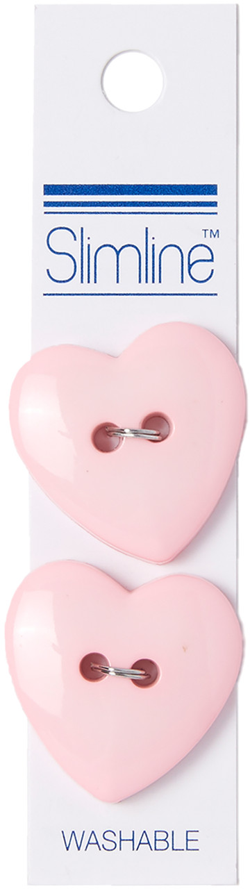 Slimline Buttons Series Funtastics -Fuchsia Heart 2-Hole 1 2/Pkg