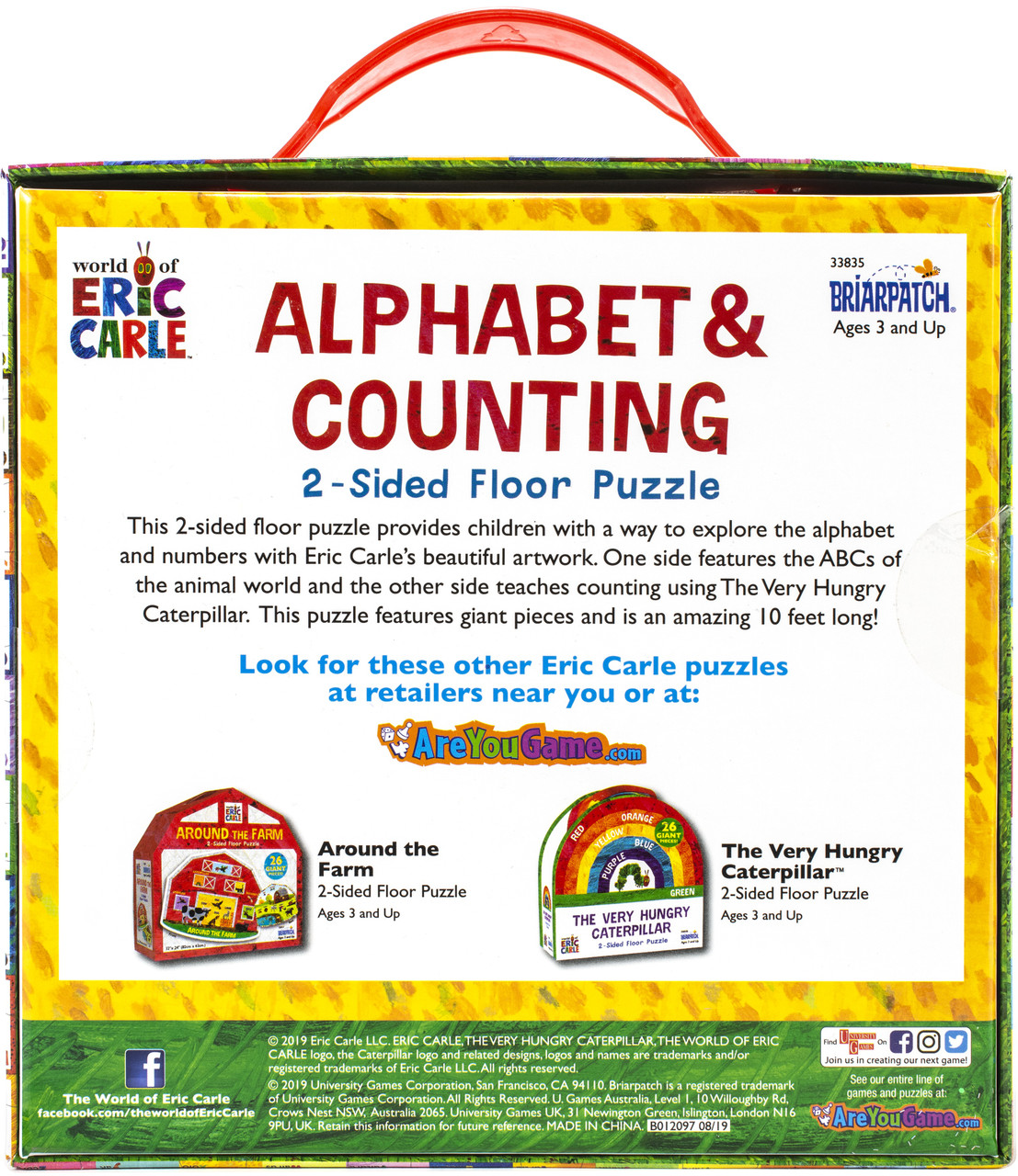 Briarpatch Eric Carle 2-Sided Floor Puzzle-Alphabet And Counting