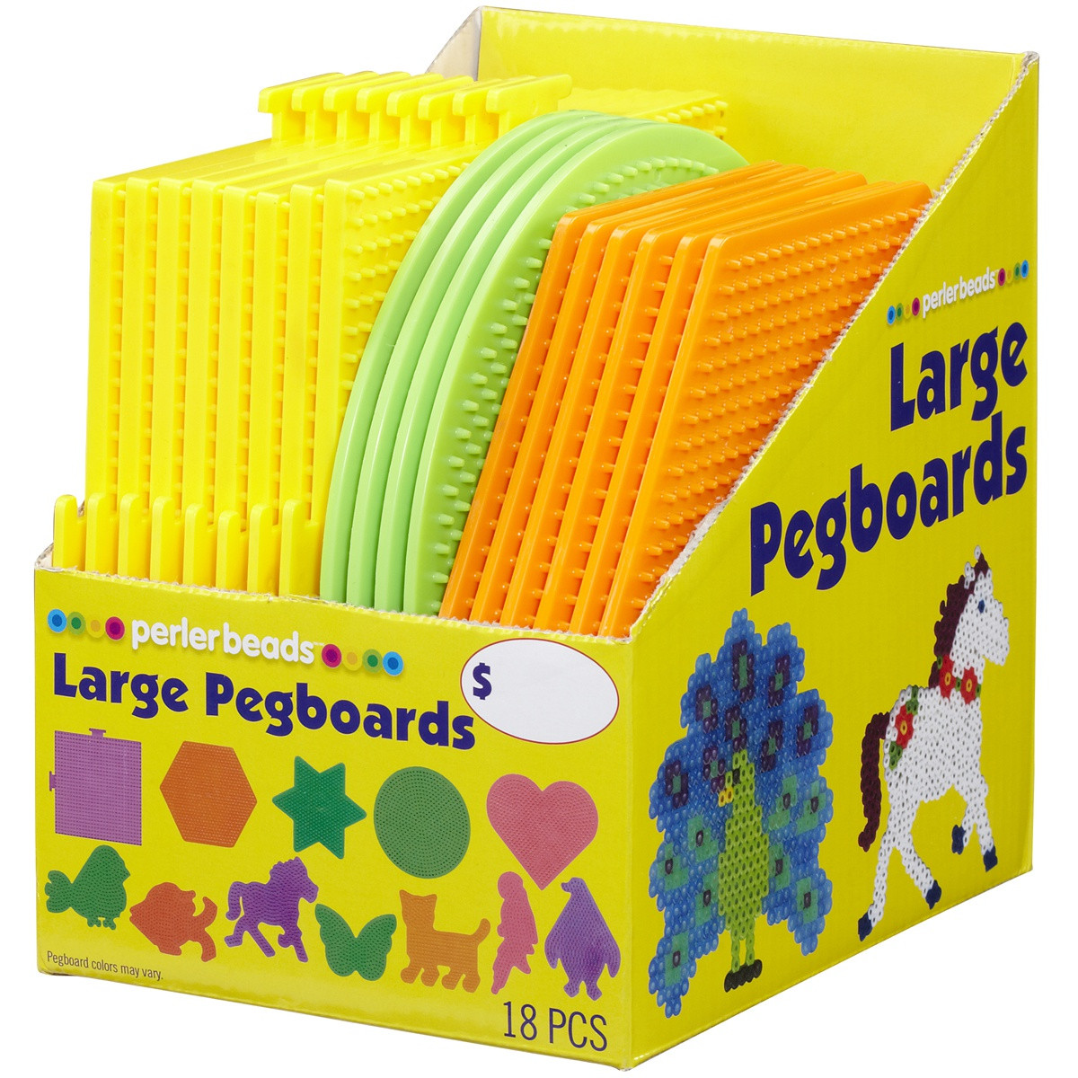 18 Pack Large Basic Shapes Pegboard Assortment 18 PiecesSquare/Circle
