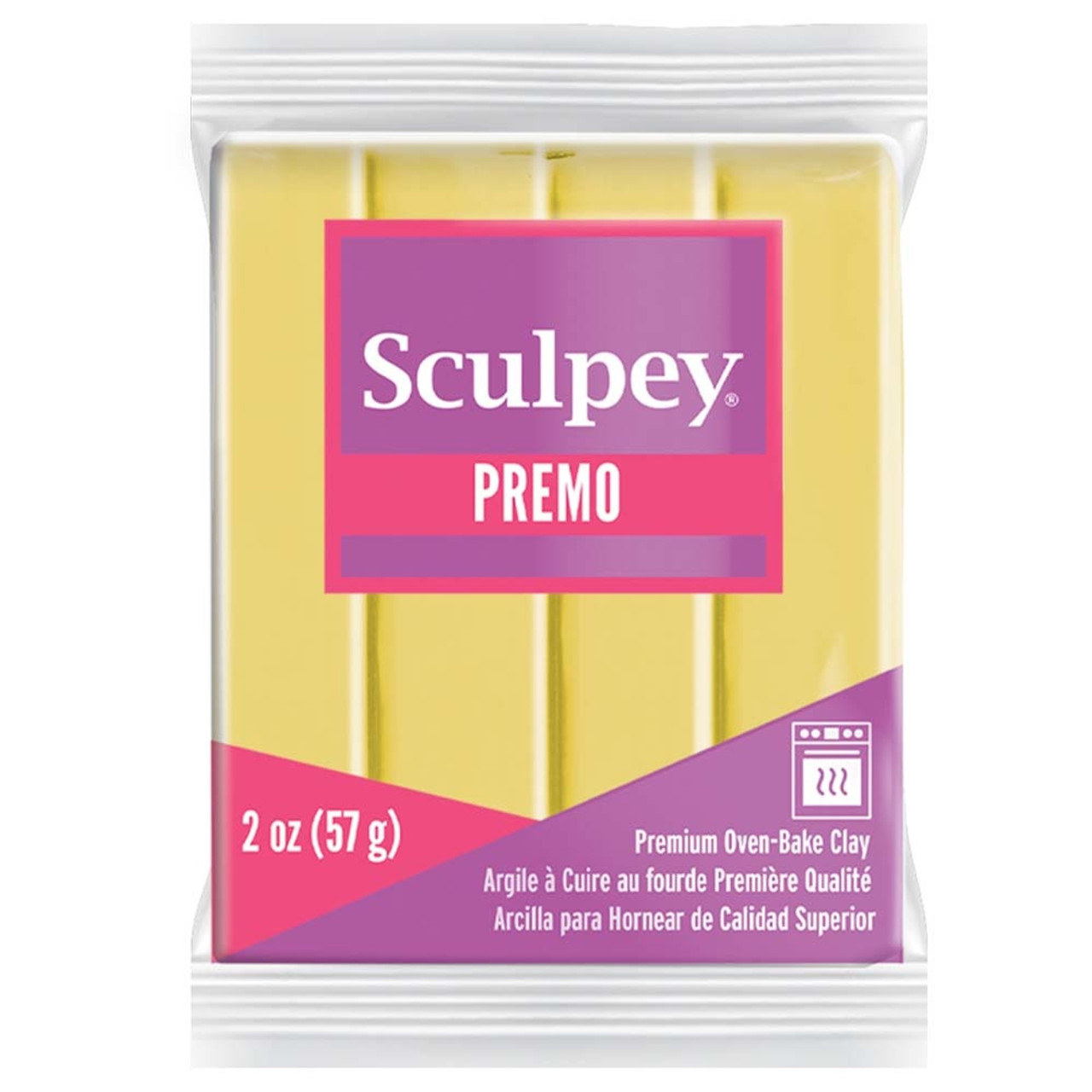 Sculpey Premo Polymer Clay 2Oz-Fluorescent Yellow
