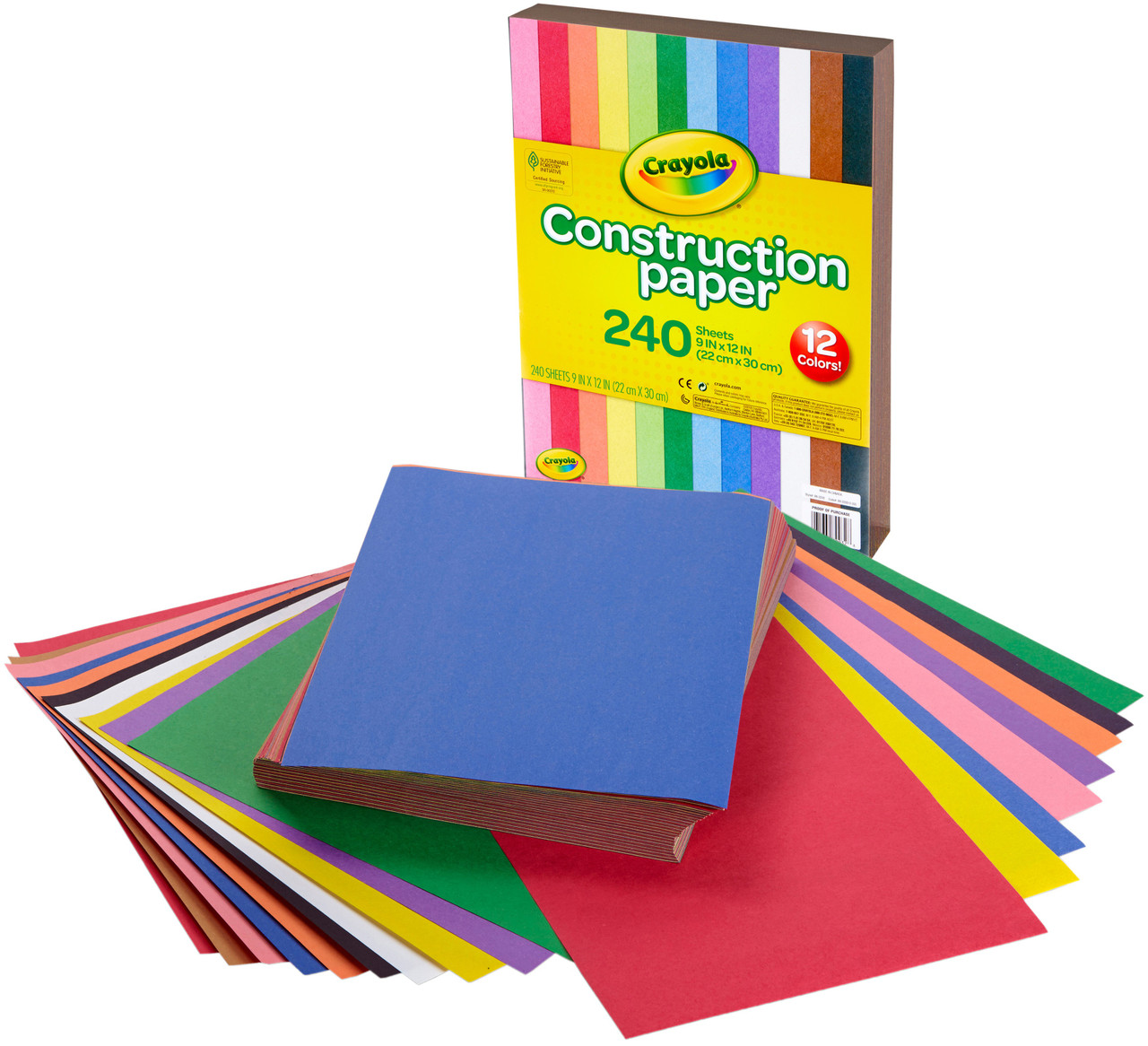 Crayola 48-Sheet Giant Construction Paper with Stencil 12-Color