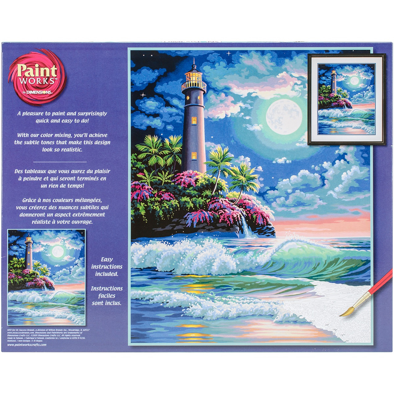 VINTAGE NEW Paint Works Paint By Number Kit 9”X12” Lighthouse