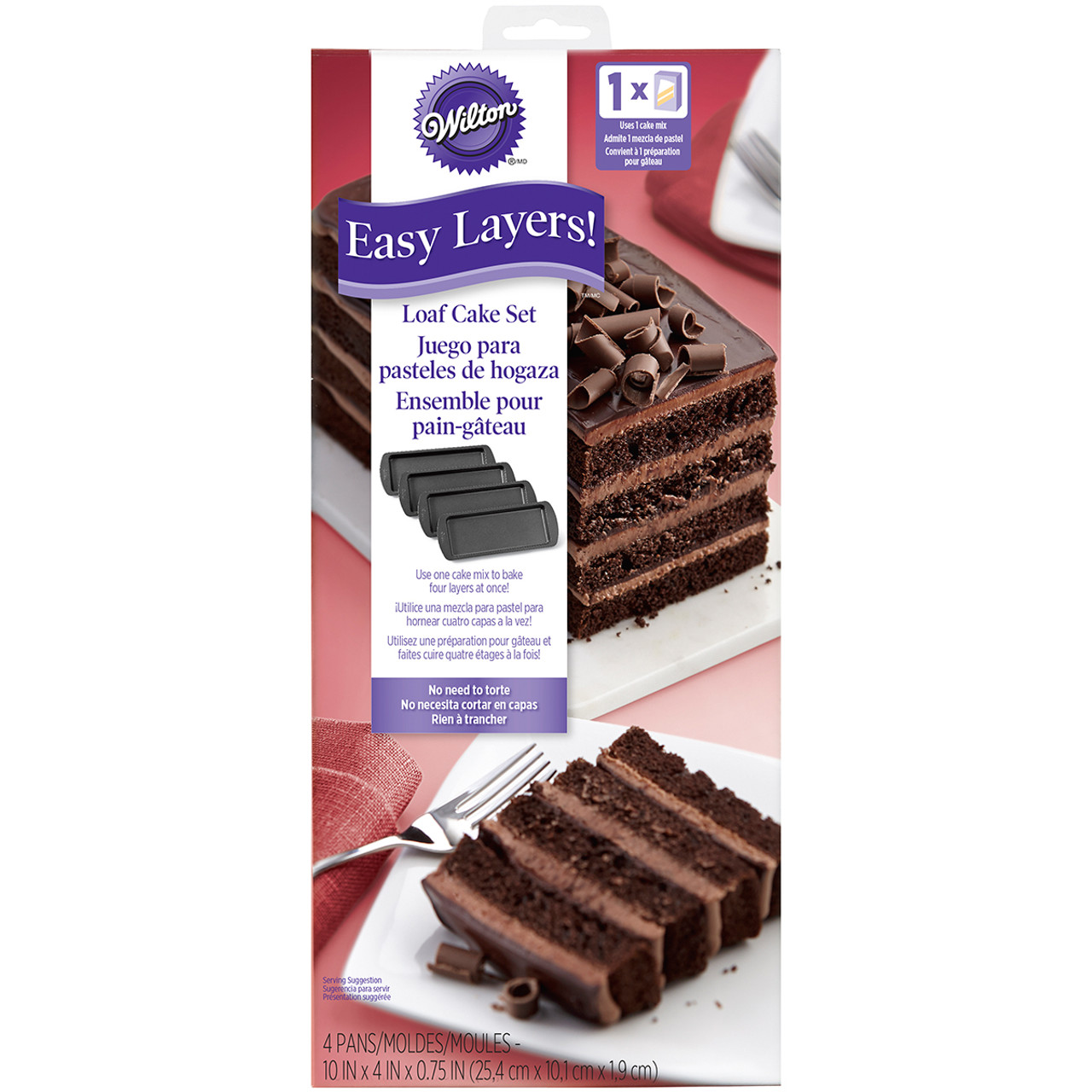 Wilton W0188 Easy Layers 8 in. Round Cake Pan Set, 4 Piece