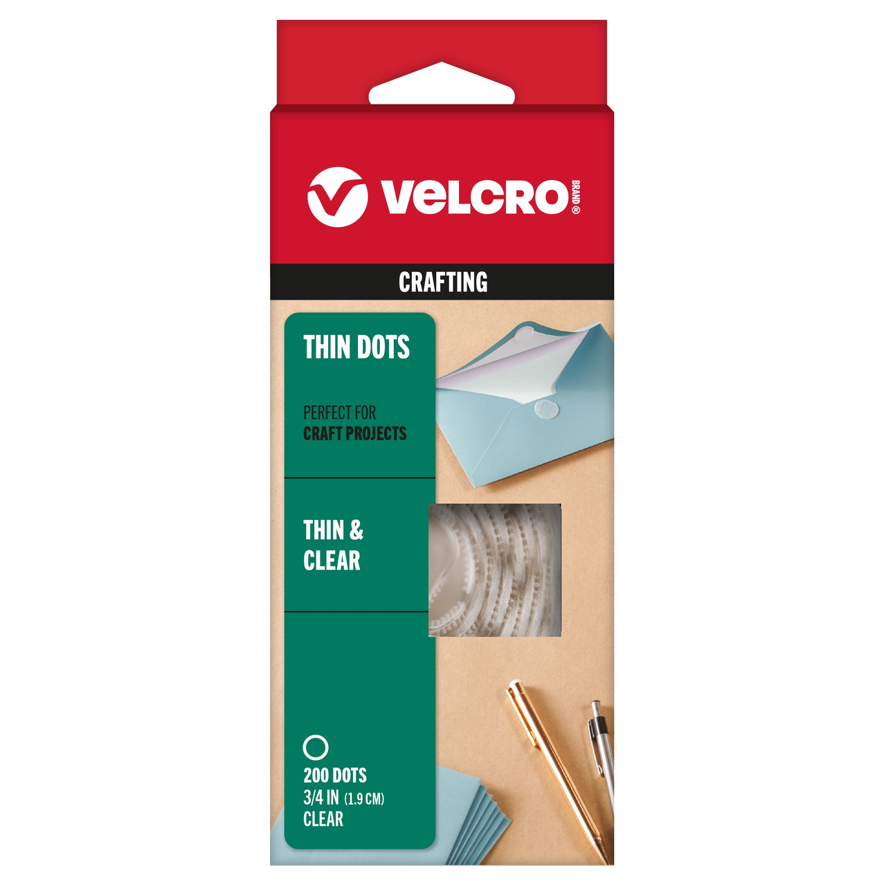 Velcro Brand Sticky Back Coins .75 200 Pkg Clear