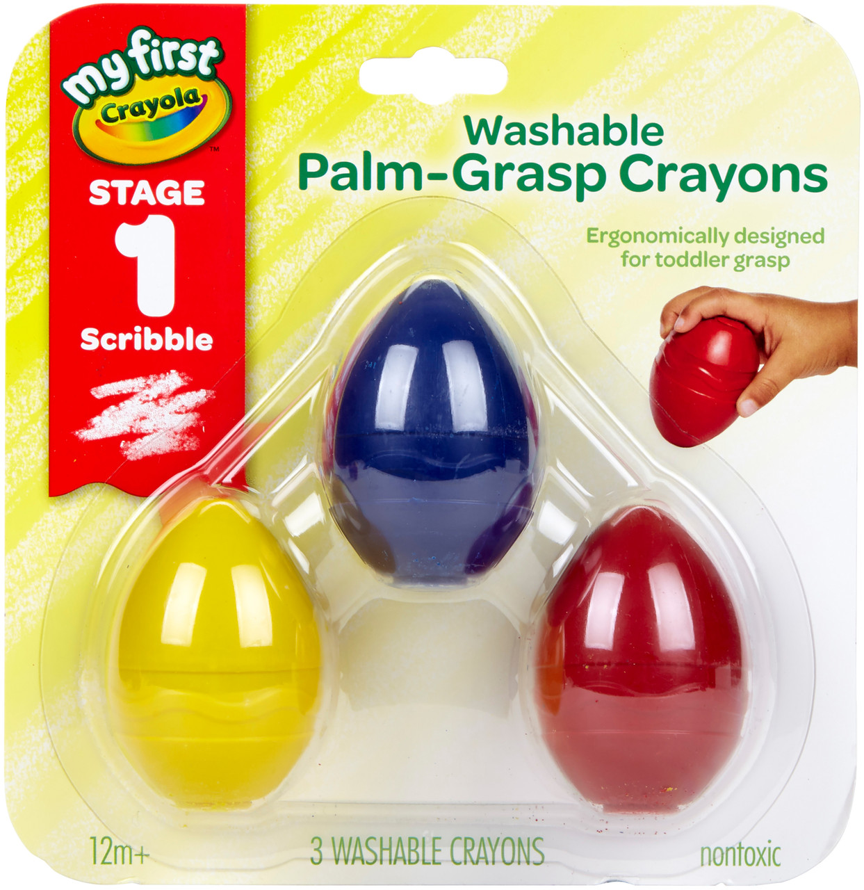 Crayola Crayons, Tripod Grip, Washable - 8 washable crayons