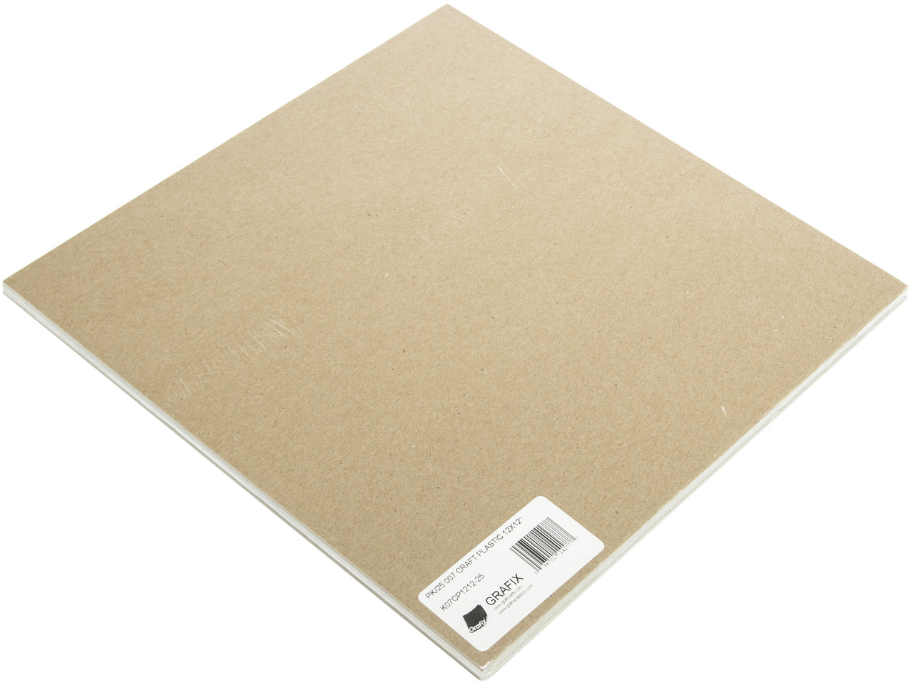  Grafix Craft Plastic Sheets 12X12 25/Pkg-Opaque White .010