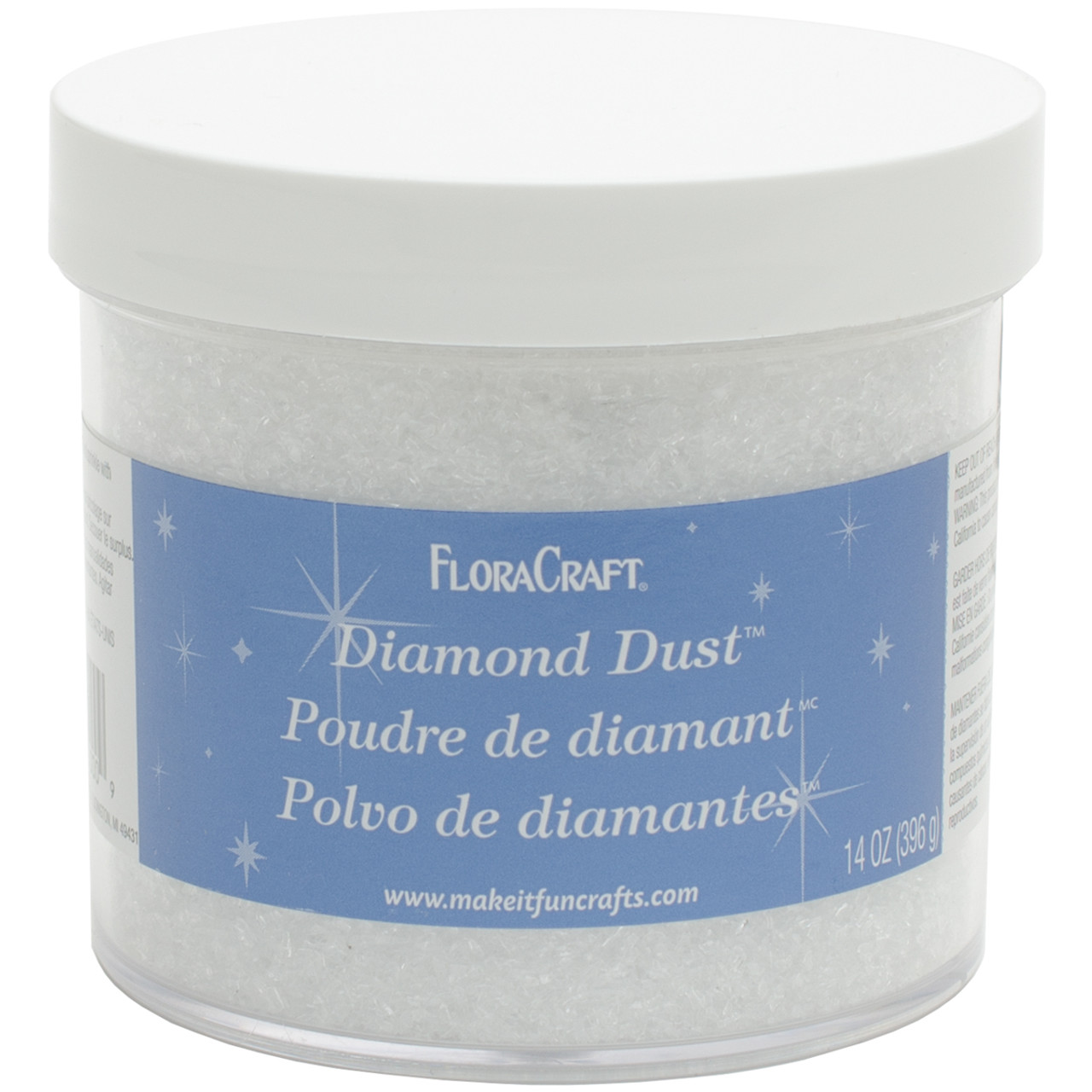 FloraCraft Diamond Dust Glitter 6oz-Clear Glass GL620 - GettyCrafts