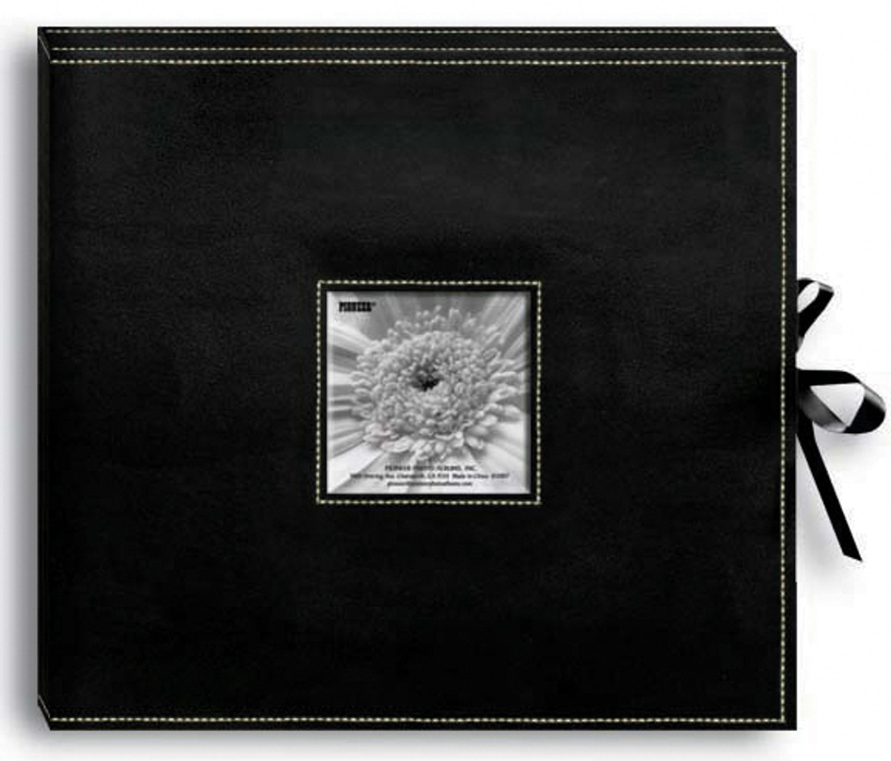 Pioneer 3 Ring Sewn Leatherette Album Box 13X14.5 Black