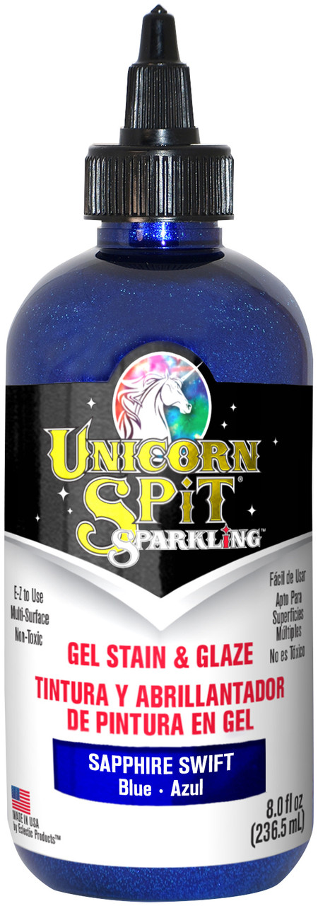 Unicorn Spit Sparkling Wood Stain & Glaze 8oz Sapphire Swift