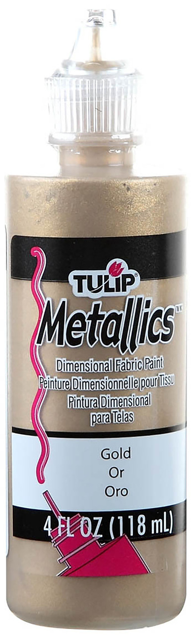 Tulip Dimensional Fabric Paint 4oz-Metallics Gold FLMT-9-4 - GettyCrafts
