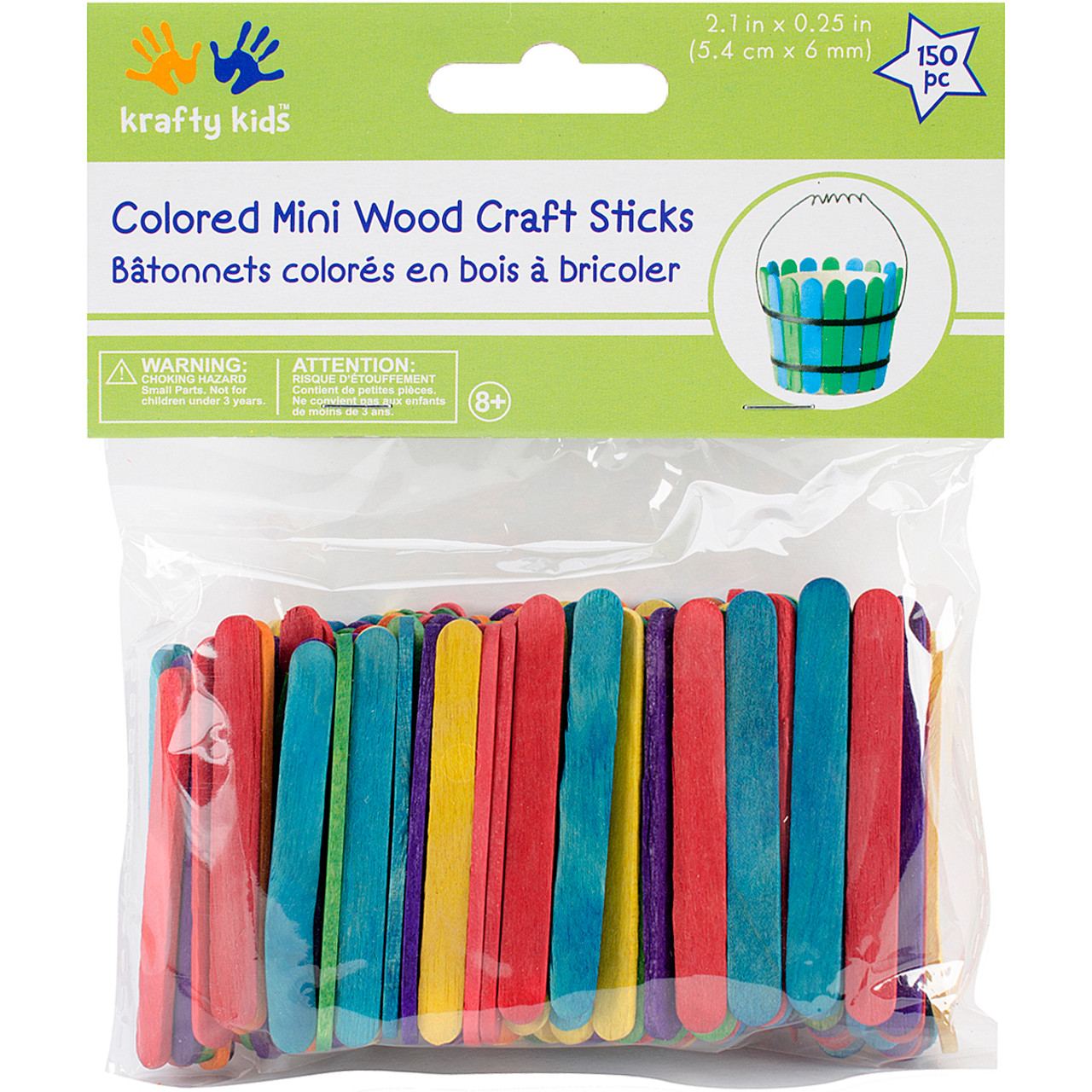 Multicraft Krafty Kids Natural Popsicle Sticks, 100-Pack