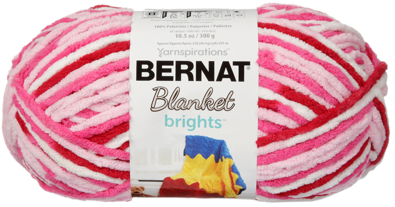 Bernat Blanket Brights Big Ball Yarn-Bright Pink