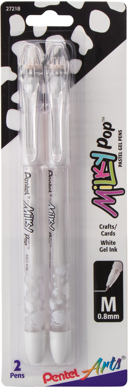Pentel Milky Pop Pastel Gel Pen, (0.8mm) Medium Line, Assorted Ink , 8-Pk 
