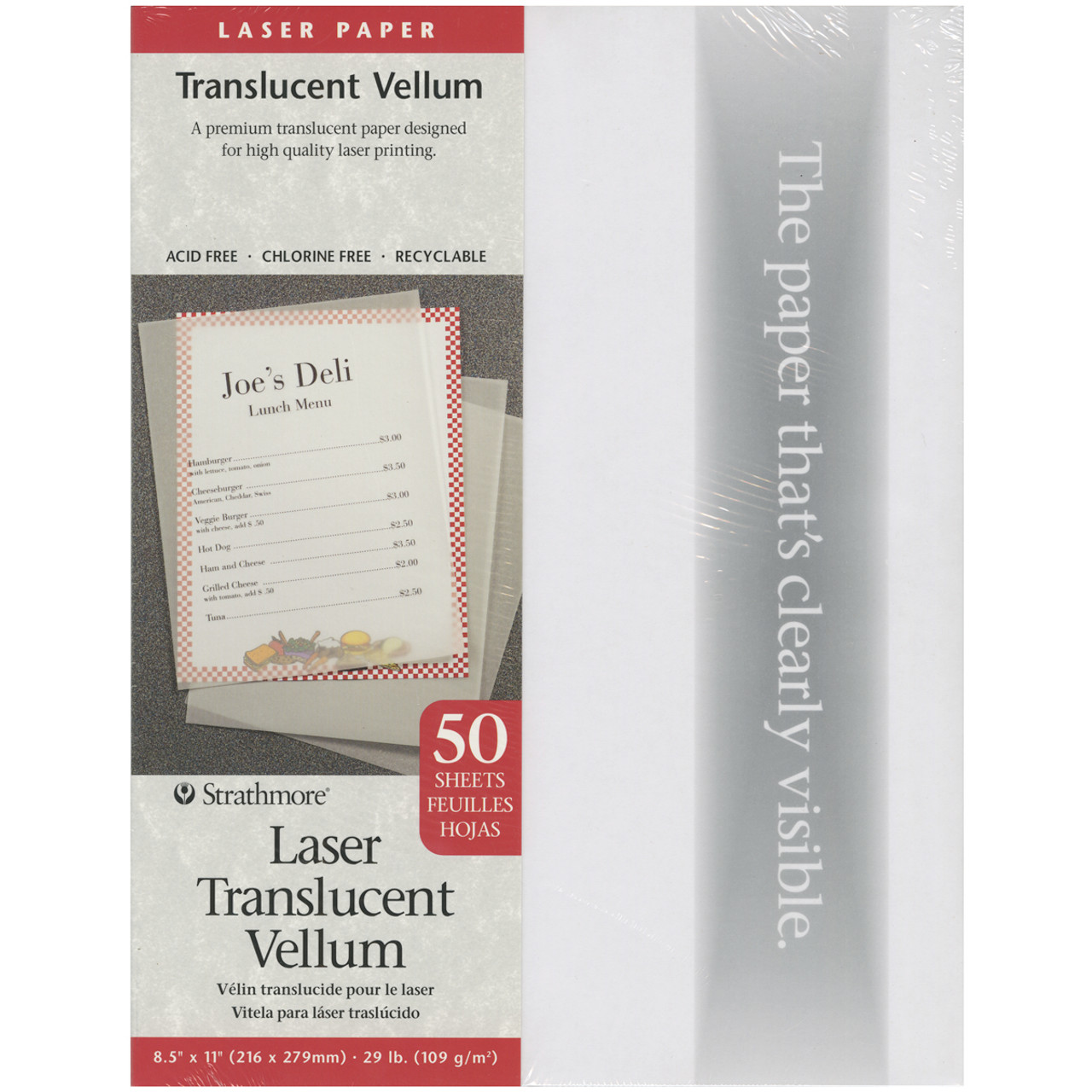 Strathmore Translucent Vellum Sheets Inkjet 8.5x11 20 Pack