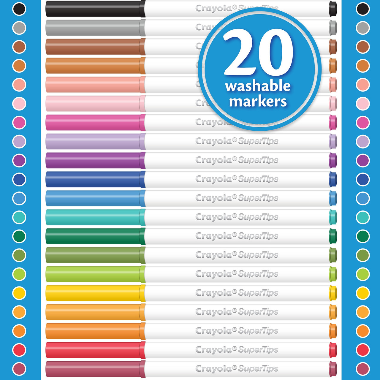 Crayola Super Tips Marker - Assorted Ink - 20 / Pack