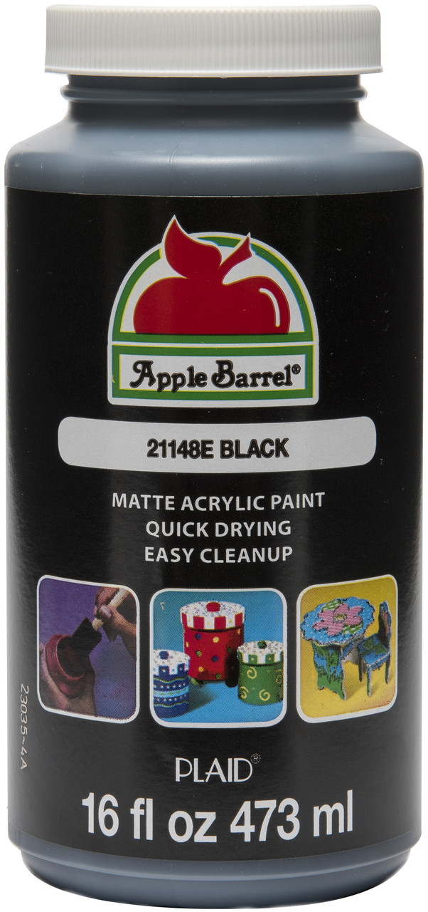 Apple Barrel Acrylic Craft Paint, Matte Finish, Black, 2 fl oz 
