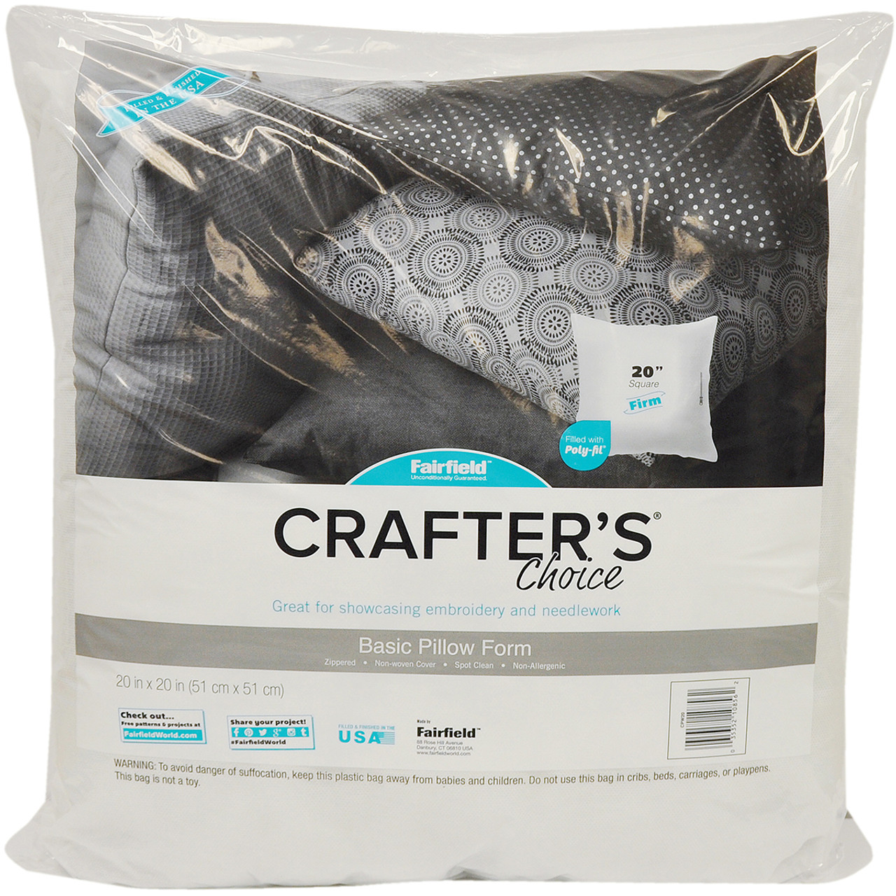 Fairfield 16 x 16 Crafter's Choice Pillow Insert - 2 ct