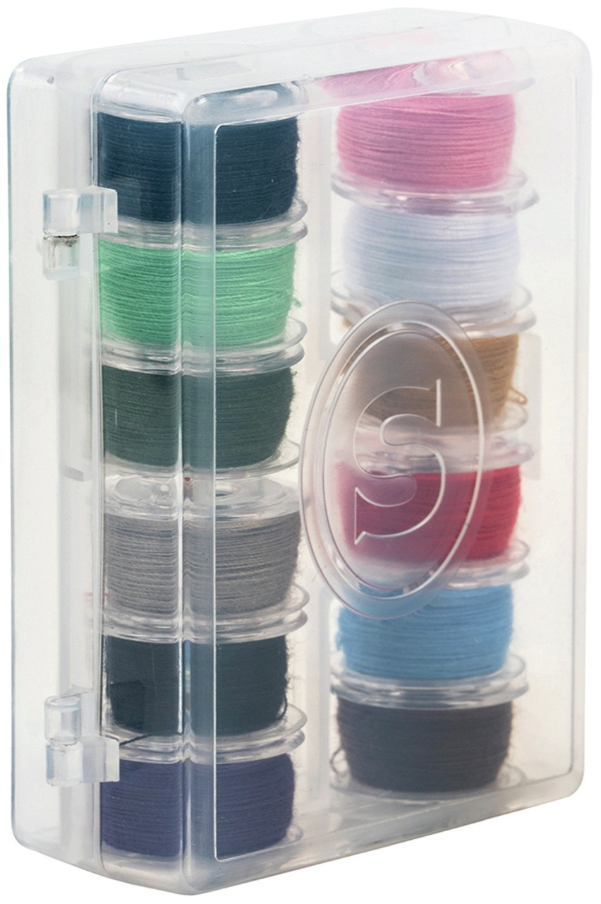 Singer Transparent Plastic Class 15 Bobbins - Threaded 12/Pkg