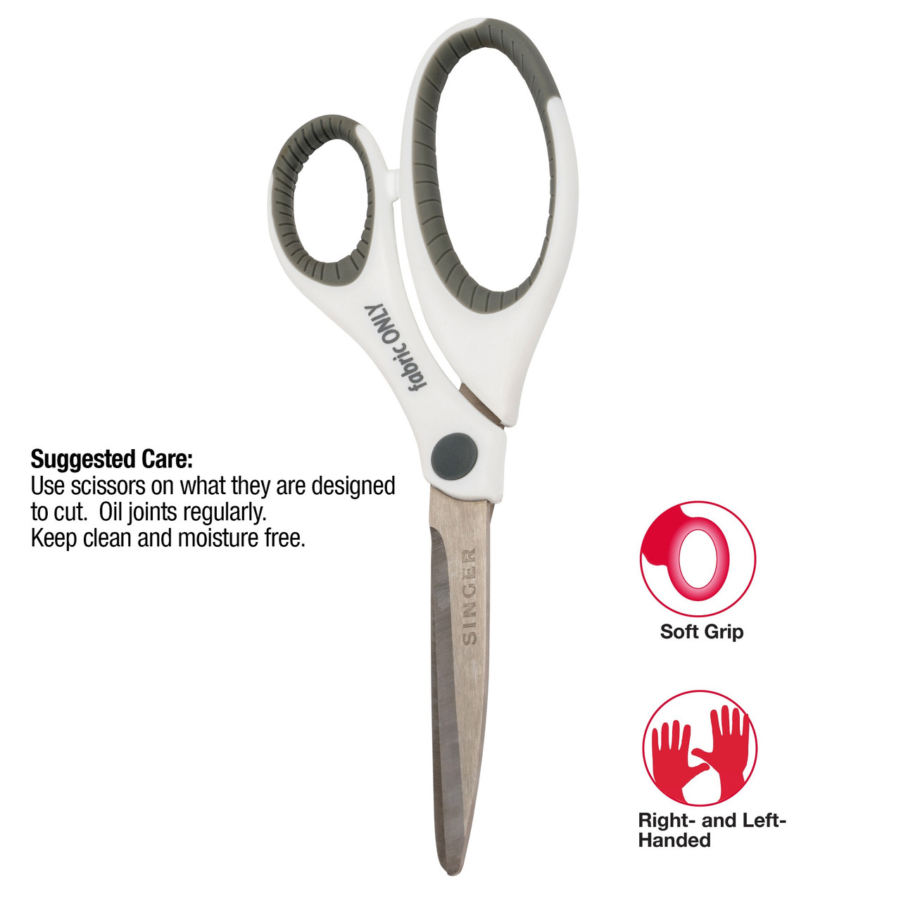 Singer 8.5inch Fabric Scissors with Soft-Grip Handle - 075691071707
