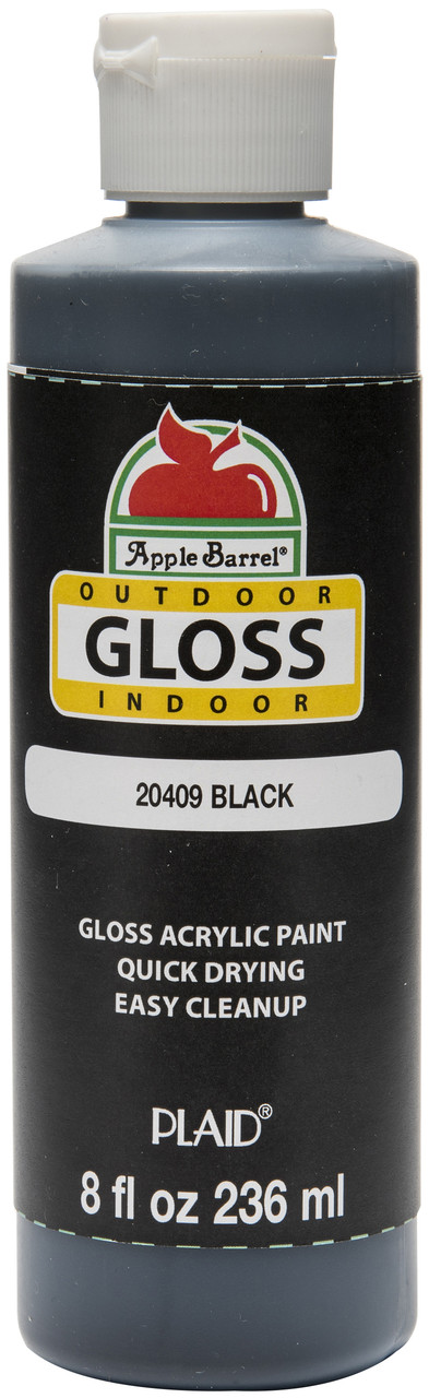 Apple Barrel Gloss Acrylic Paint 8oz-Black AB8-20409 - GettyCrafts