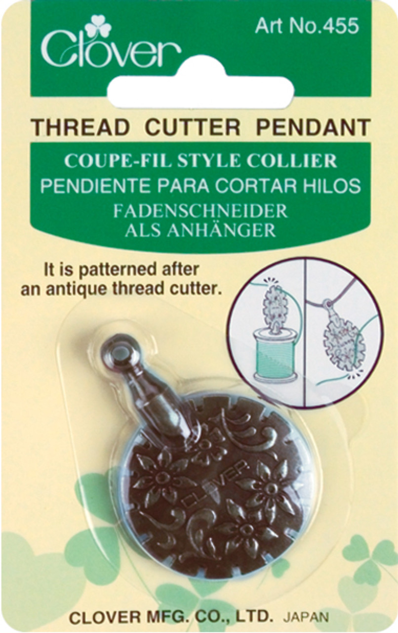 Clover Thread Cutter Pendant, Antique Silver (454)