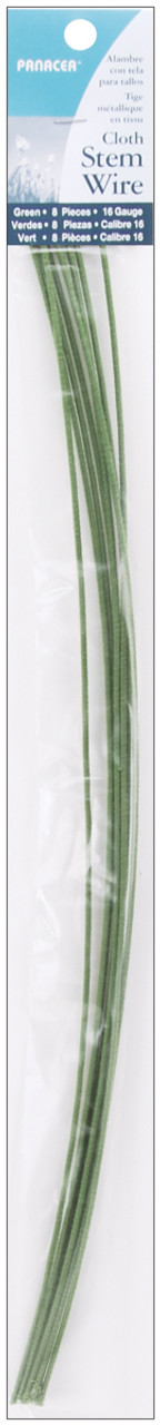 Panacea Products 18 Gauge Green Stem Wire, Cloth Covered, 12 Count