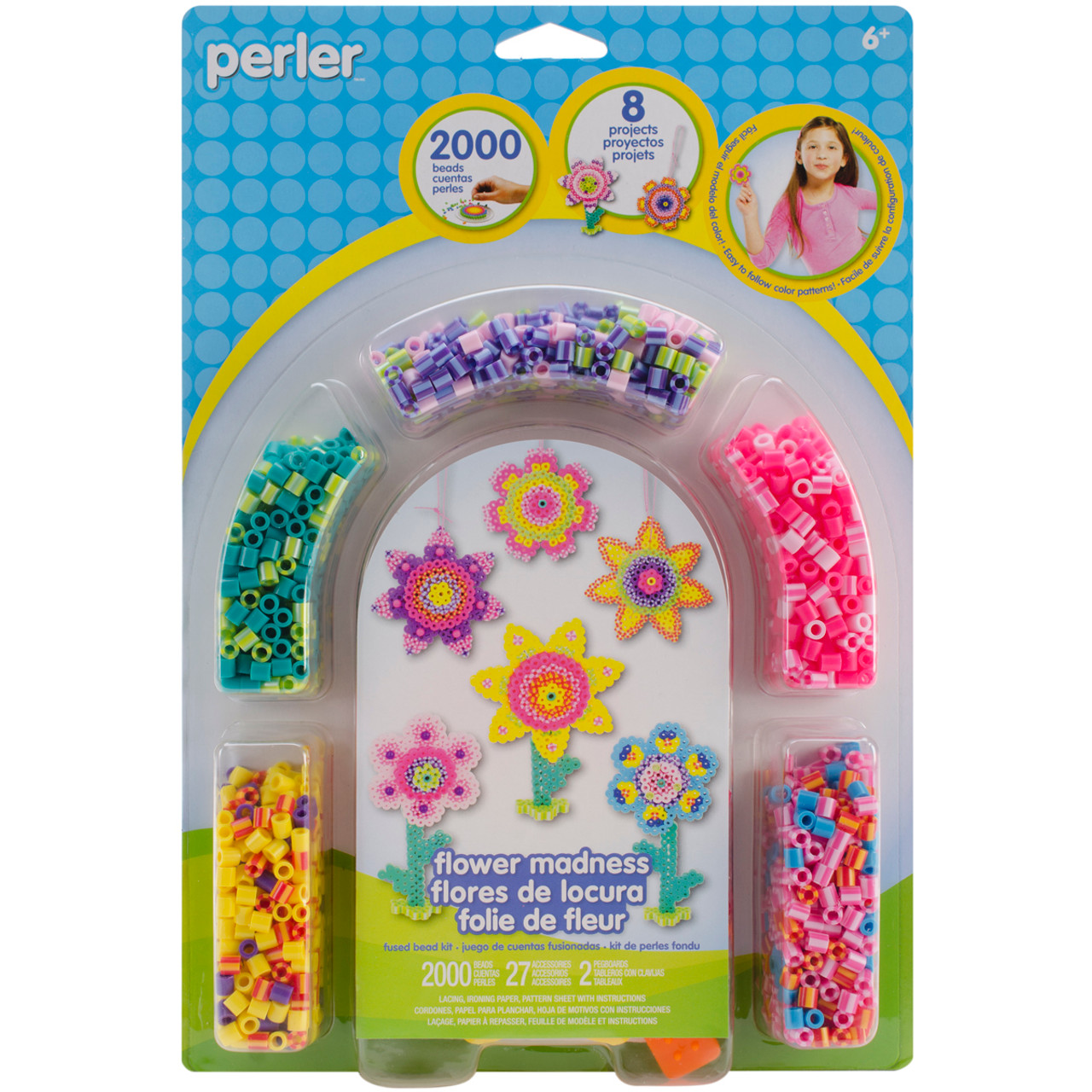 Perler Fused Bead Kit-Flower Madness 80-62870 - GettyCrafts