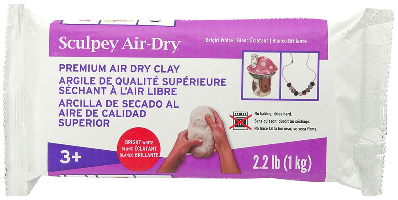 Air Hardening Modeling Clay, 2.2 lb Block, White (387500)