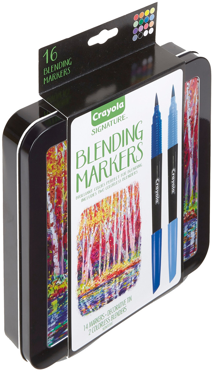 Crayola Signature Blending Markers W/Tin-Assorted Colors 14/Pkg 58-6502 -  GettyCrafts