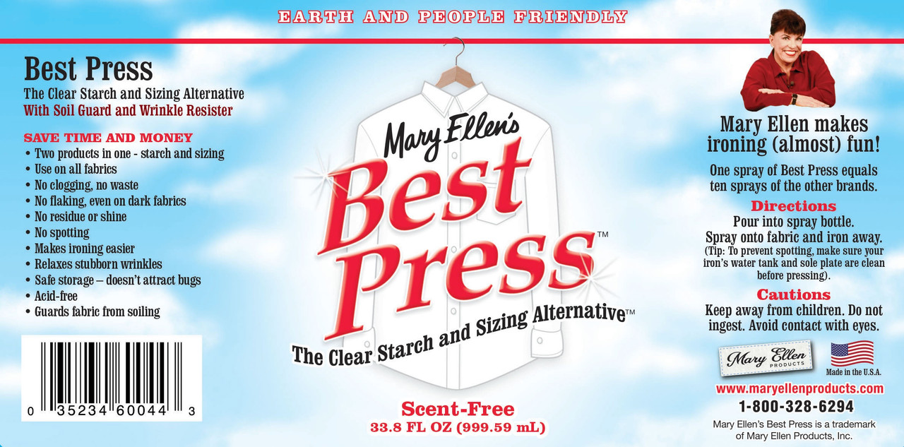 Best Press Spray Starch Scent Free 33.8oz - 035234600443