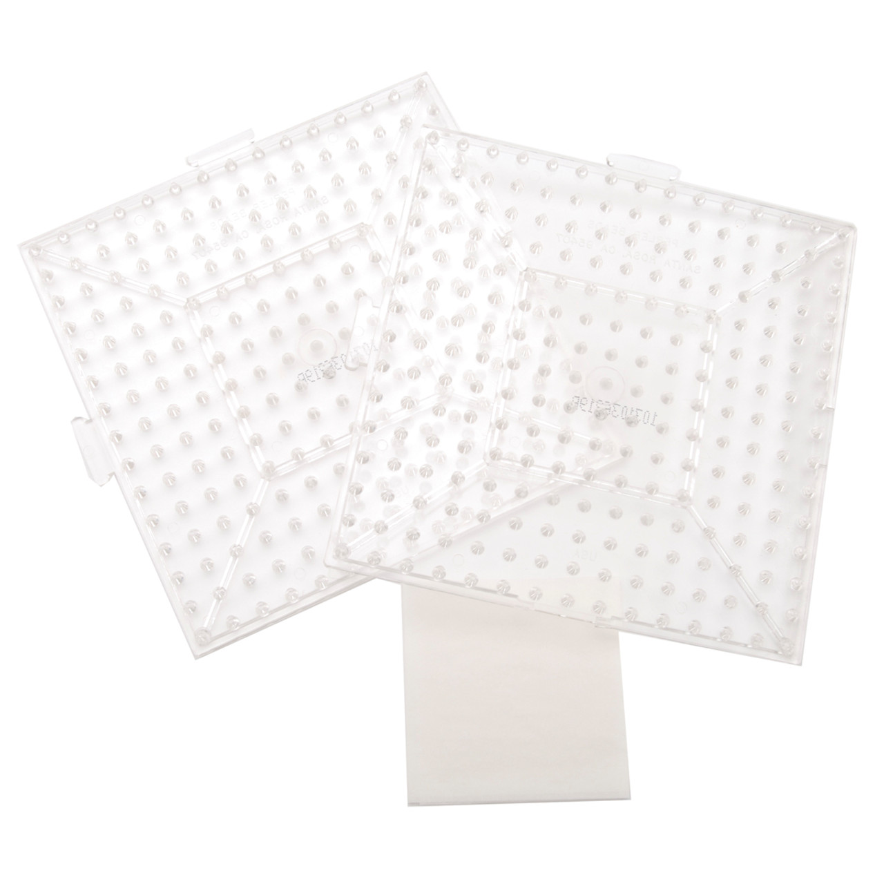 Perler 80-22666 Large Square Pegboards - Clear (4 Pack) for sale