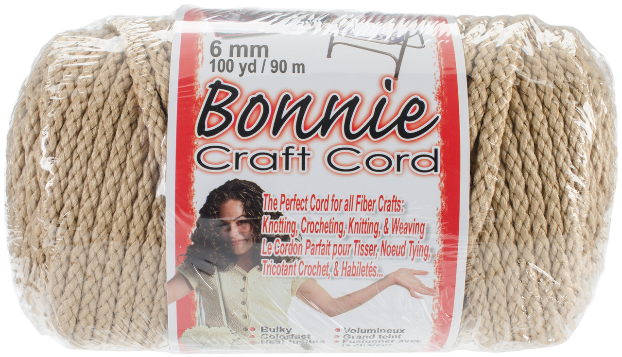 Pepperell Bonnie Macrame Craft Cord 6mmX100yd-Tan BB6-100-006