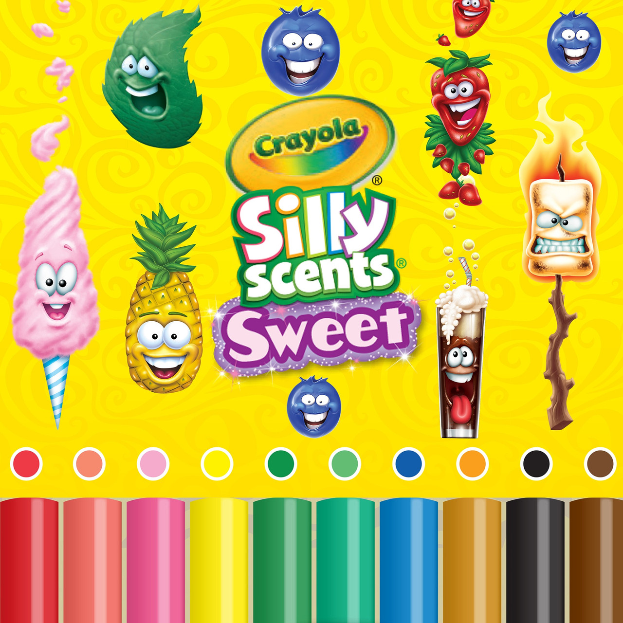 Crayola Silly Scents Washable Markers, Chisel Tip, 12 Per Pack, 3-Pack at