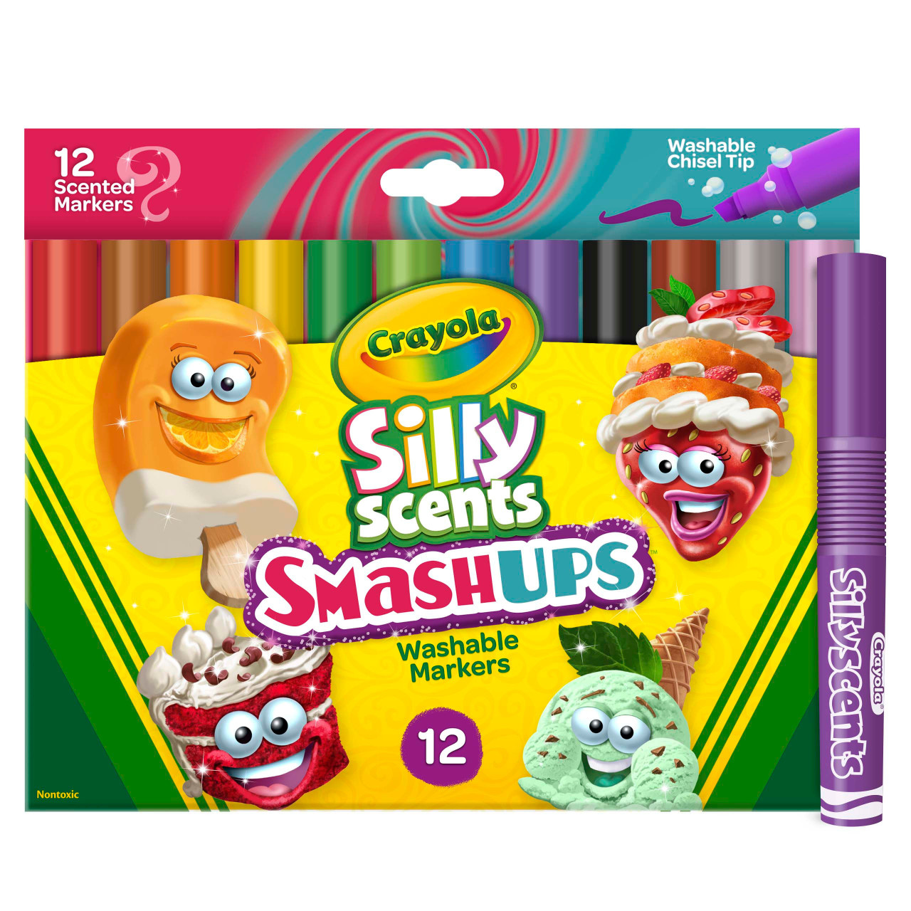 Silly Scents 12-Color Chisel Tip Washable Marker Set - 071662081997